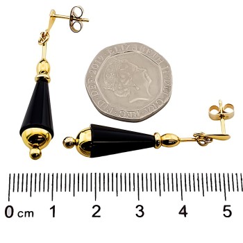 9ct gold Onyx Drop Earrings